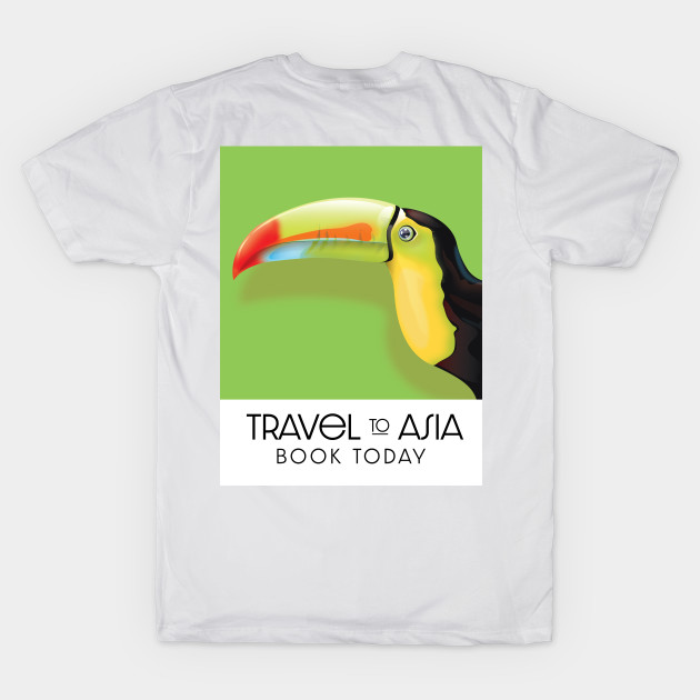 Travel to Asia Toucan travel poster by nickemporium1